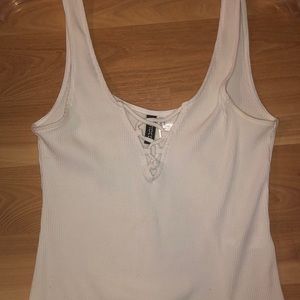 White crossed bodysuit